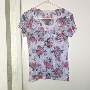 Sheer see-through rose top